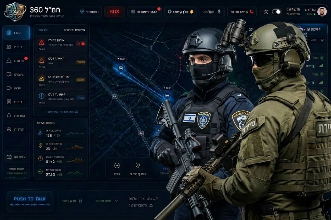 חמ״ל 360 Ai — מערכת שו״ב לאומית: מפה חיה, 5 צוותים, אירוע פריצה ולוח קבוצות